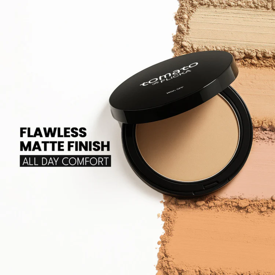 FLICKA Flawless Complexion Trio | 12-Hour Makeup Fixer + Silk Touch Primer + Matte Compact with SPF | Vitamin C Enriched, Skin-Friendly & Long-Lasting