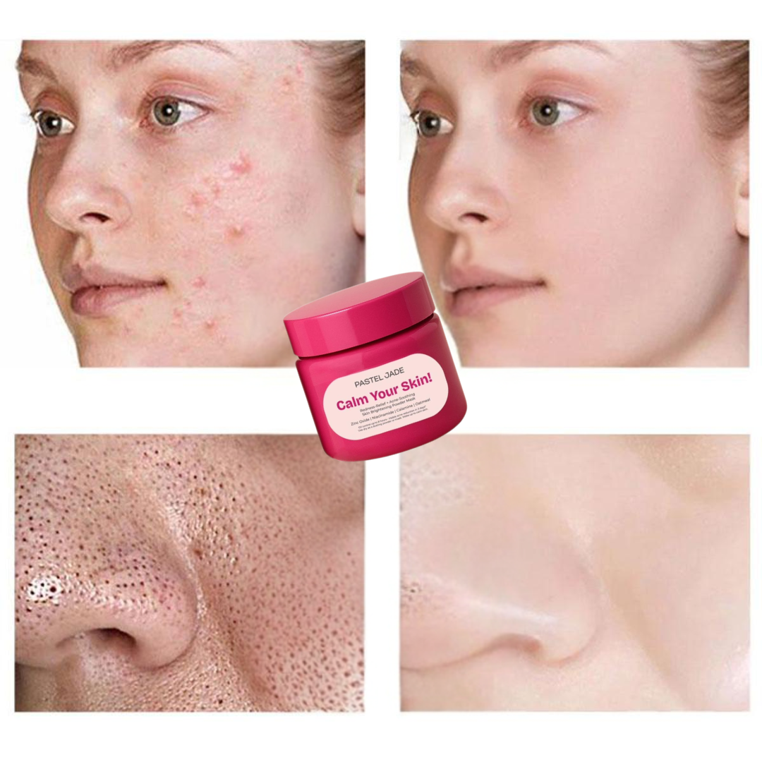 Pastel Jade Calm Your Skin Brightening Powder Mask | Redness Relief, Acne Soothing & Oil Control