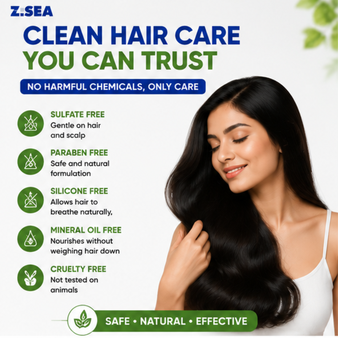 Z.SEA Herbal Shampoo – Anti-Hair Thinning – Stronger Roots, Thicker Hair Naturally – Reduces Hair Fall, Nourishes Scalp – Sulfate-Free & Paraben-Free – For Men & Women