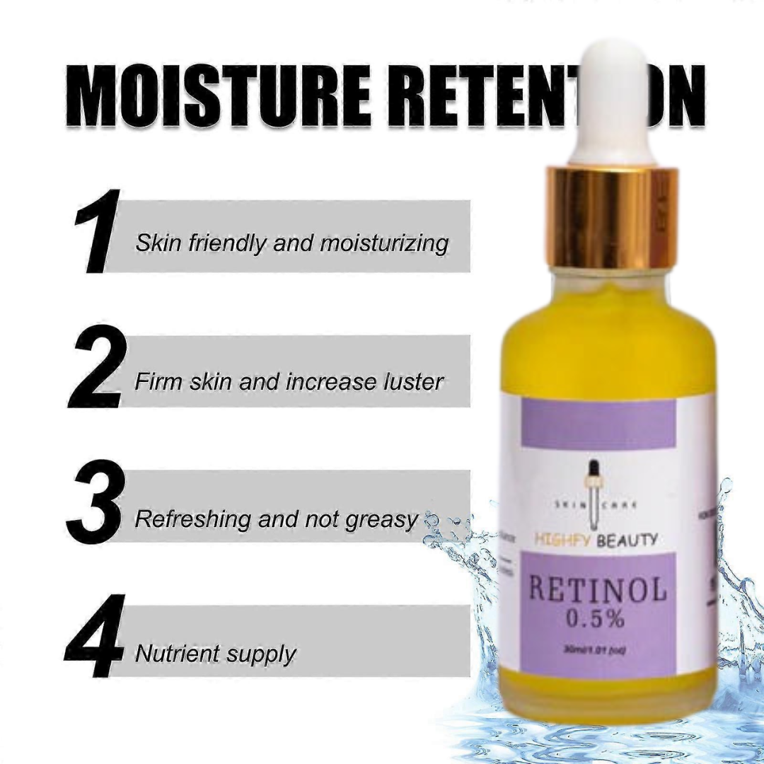 Highfy Beauty Retinol 0.5% Serum | Anti-Aging, Boosts Collagen, Reduces Fine Lines & Wrinkles | Brightens & Smooths Skin