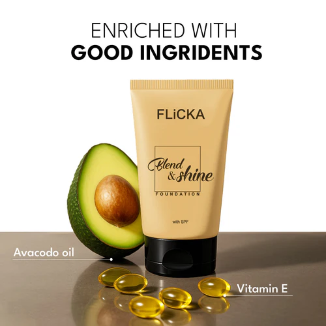 FLICKA Silk Touch & Blend & Shine Face Perfection Duo | Hydrating Primer + SPF Foundation