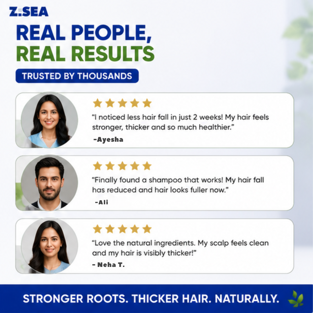 Z.SEA Herbal Shampoo – Anti-Hair Thinning – Stronger Roots, Thicker Hair Naturally – Reduces Hair Fall, Nourishes Scalp – Sulfate-Free & Paraben-Free – For Men & Women