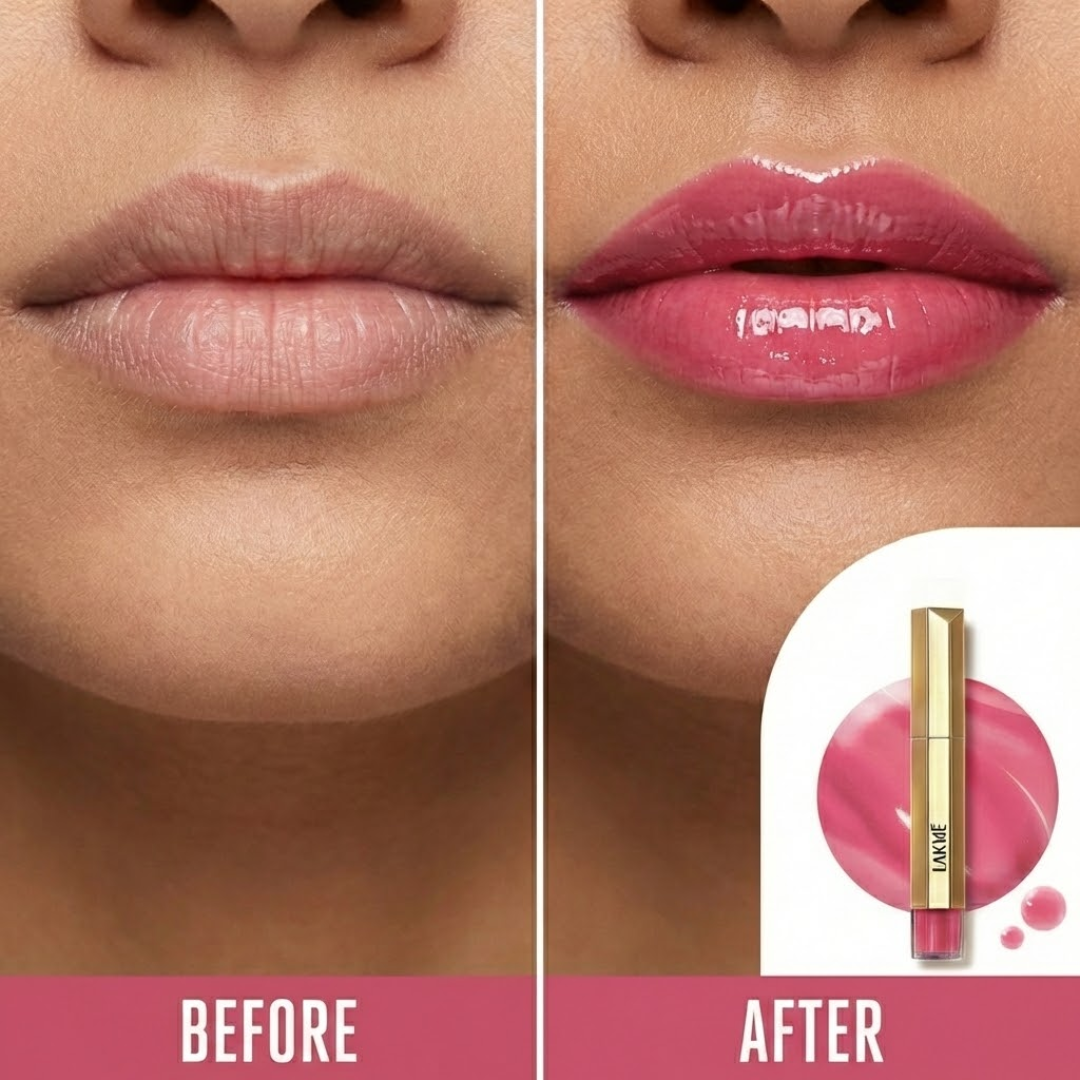Lakmé 9To5 Tinted Lip Oil | Intense Color & Hydration with Hyaluronic Acid, Jojoba & Almond Oils