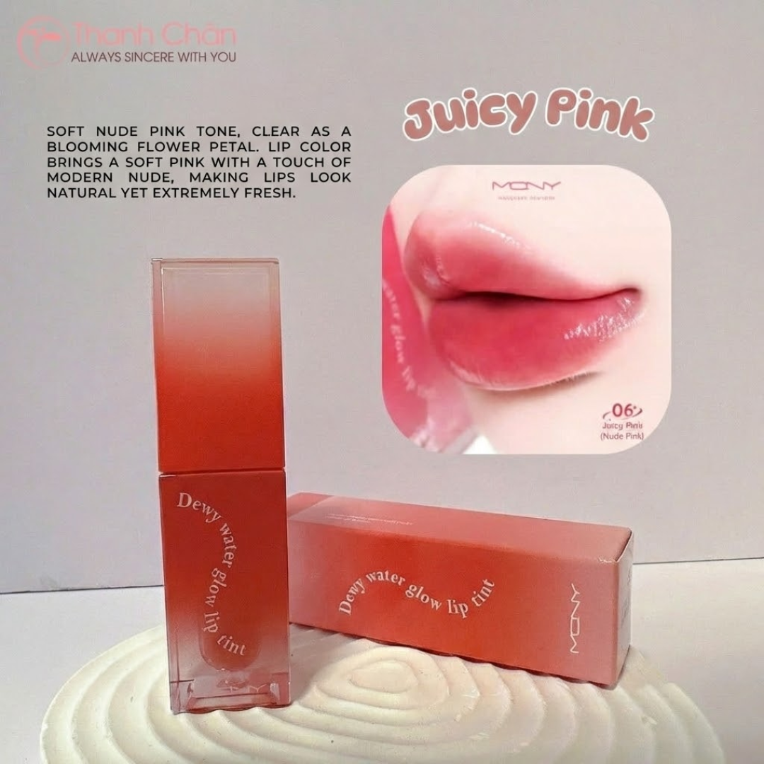 MCNY Dewy Water Glow Lip Tint – Hydrating, Long-Lasting & Crystal Glossy Finish