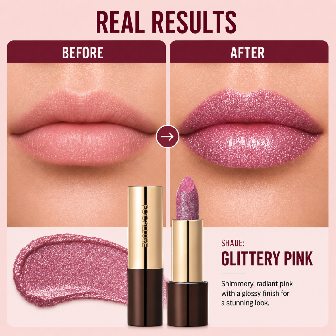 FOCALLURE Sparkle Lipstick Pack of 3 | Multi-Purpose Lipstick, Eyeshadow & Highlighter with Hydrating Shimmer Finish