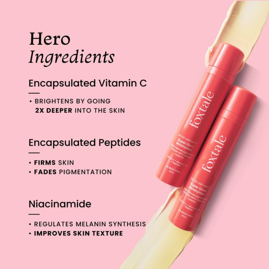 Foxtale Super Glow moisturizer + Primer (glowy & hydrated for smooth base and blur pores)