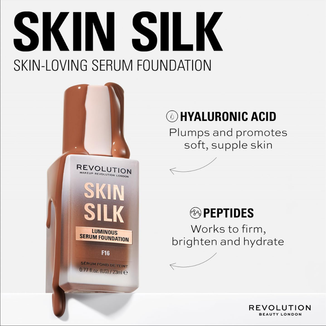 Makeup Revolution Ultimate Glow Bundle: Skin Silk Serum Foundation & Multi Glow Balm | Hydrating & Radiant Skin Duo