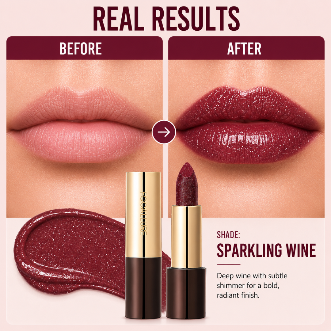FOCALLURE Sparkle Lipstick Pack of 3 | Multi-Purpose Lipstick, Eyeshadow & Highlighter with Hydrating Shimmer Finish