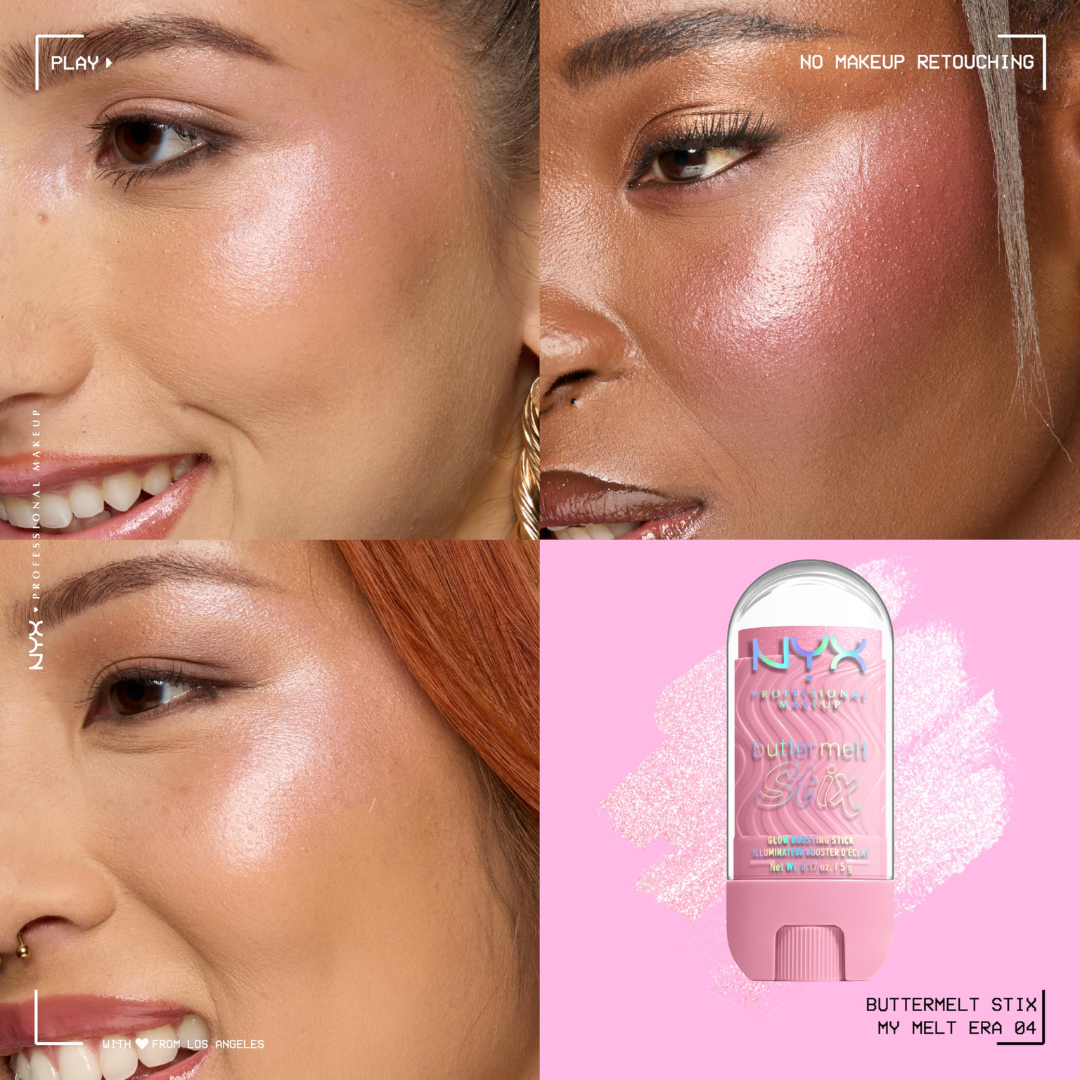 NYX Professional Makeup Buttermelt Highlighter Stix | 8-Hour Wear, Buildable High-Shine Finish | Glass Skin Radiance, Buttery Smooth Blend, Long-Lasting Glow