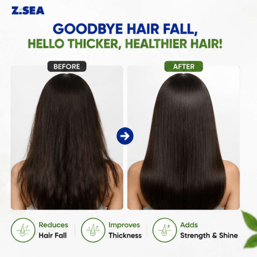 Z.SEA Herbal Shampoo – Anti-Hair Thinning – Stronger Roots, Thicker Hair Naturally – Reduces Hair Fall, Nourishes Scalp – Sulfate-Free & Paraben-Free – For Men & Women