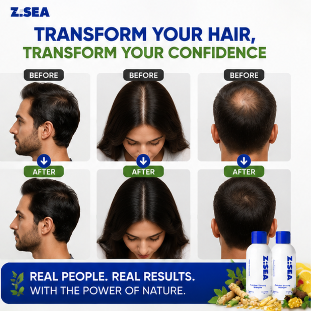 Z.SEA Herbal Shampoo – Anti-Hair Thinning – Stronger Roots, Thicker Hair Naturally – Reduces Hair Fall, Nourishes Scalp – Sulfate-Free & Paraben-Free – For Men & Women