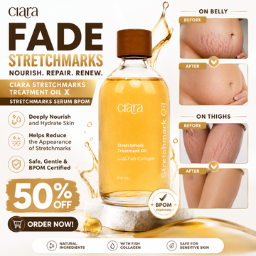 Ciara Stretchmarks Treatment Oil – Fade Stretchmarks on Belly & Thighs – With Fish Collagen – Nourish, Repair & Renew – Deeply Hydrates, Improves Elasticity – Safe for Sensitive Skin