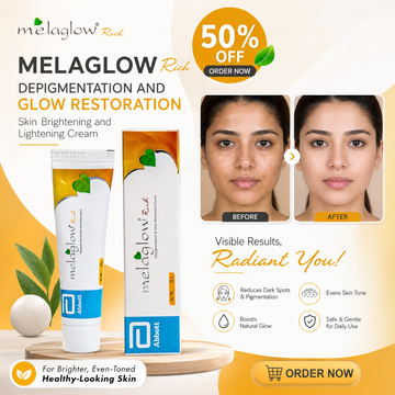 Melaglow Rich Depigmentation & Glow Restoration Cream – Reduces Dark Spots & Pigmentation, Evens Skin Tone, Boosts Natural Glow – Safe & Gentle for Daily Use – For Brighter, Even-Toned Healthy Skin