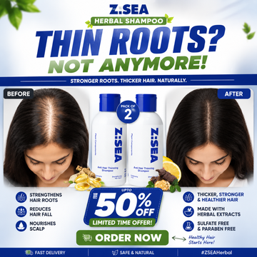 Z.SEA Herbal Shampoo – Anti-Hair Thinning – Stronger Roots, Thicker Hair Naturally – Reduces Hair Fall, Nourishes Scalp – Sulfate-Free & Paraben-Free – For Men & Women