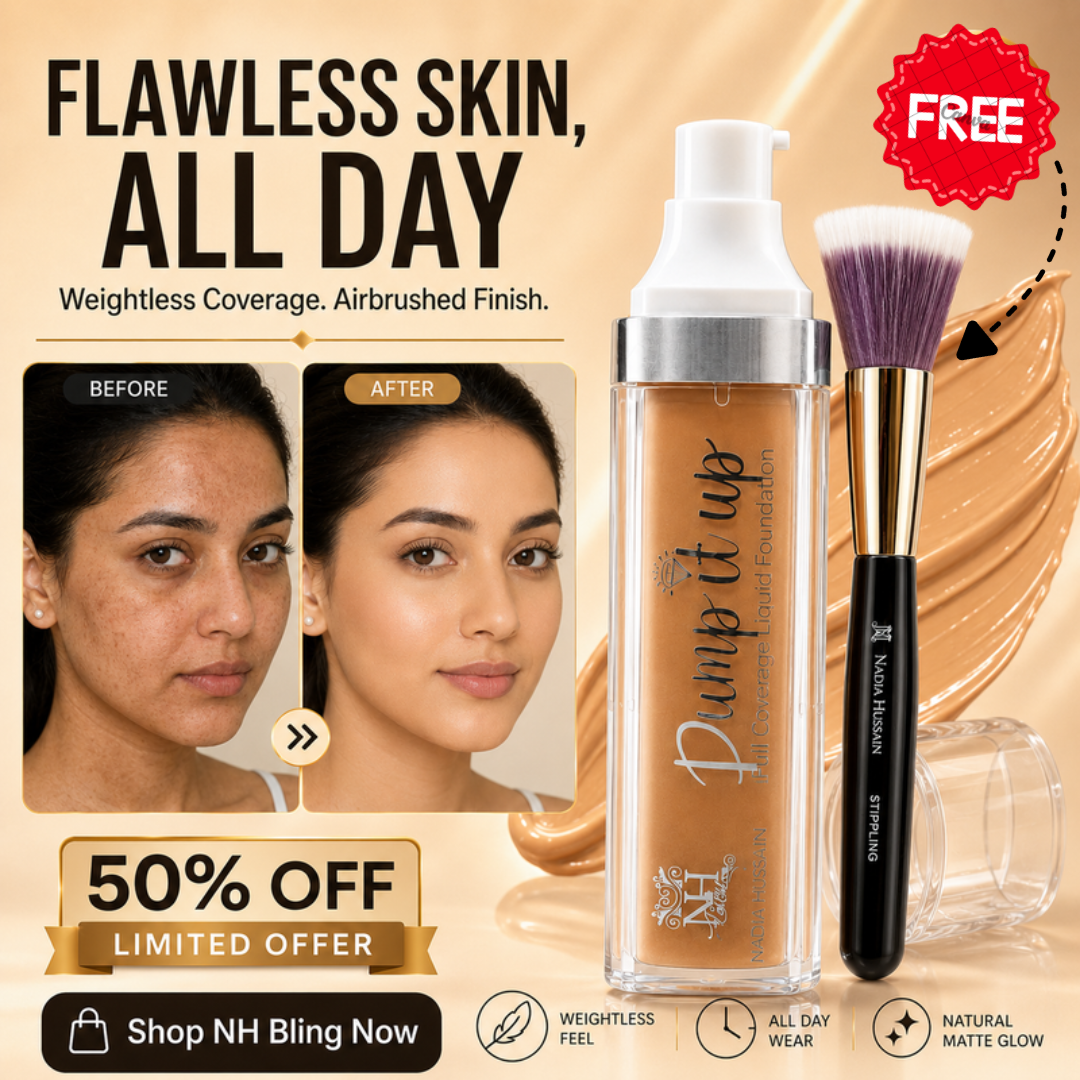 Dumy Luu High Coverage Liquid Foundation – Flawless Skin, All Day – Weightless Coverage, Airbrushed Finish – Natural Matte Glow – Buildable Coverage, Long Wear – FREE Stippling Brush