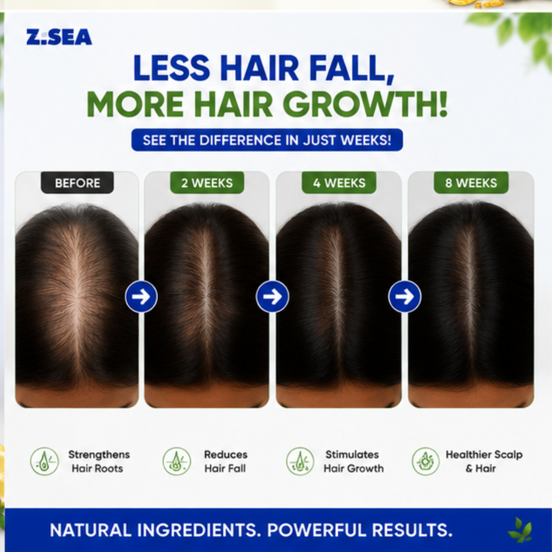 Z.SEA Herbal Shampoo – Anti-Hair Thinning – Stronger Roots, Thicker Hair Naturally – Reduces Hair Fall, Nourishes Scalp – Sulfate-Free & Paraben-Free – For Men & Women
