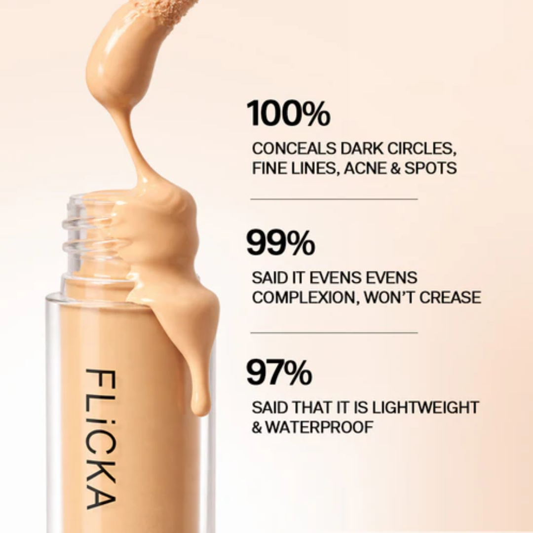FLICKA Silk Touch & Blend & Shine Face Perfection Duo | Hydrating Primer + SPF Foundation