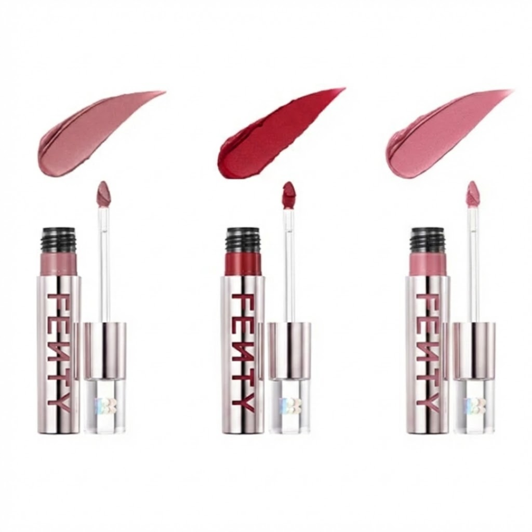 Fenty Icon Velvet Liquid Lipstick – Pack of 3 | Longwear, Transfer-Proof Matte Lipstick