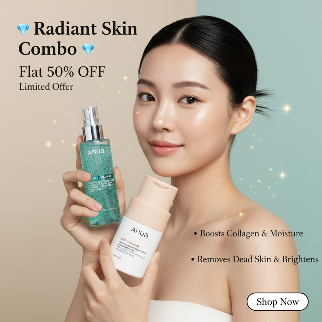 Anua Crystal Glow Duo: Rice Enzyme Brightening Cleansing Powder & PDRN Collagen Capsule Mist | Deep Hydration + Glass Skin Set