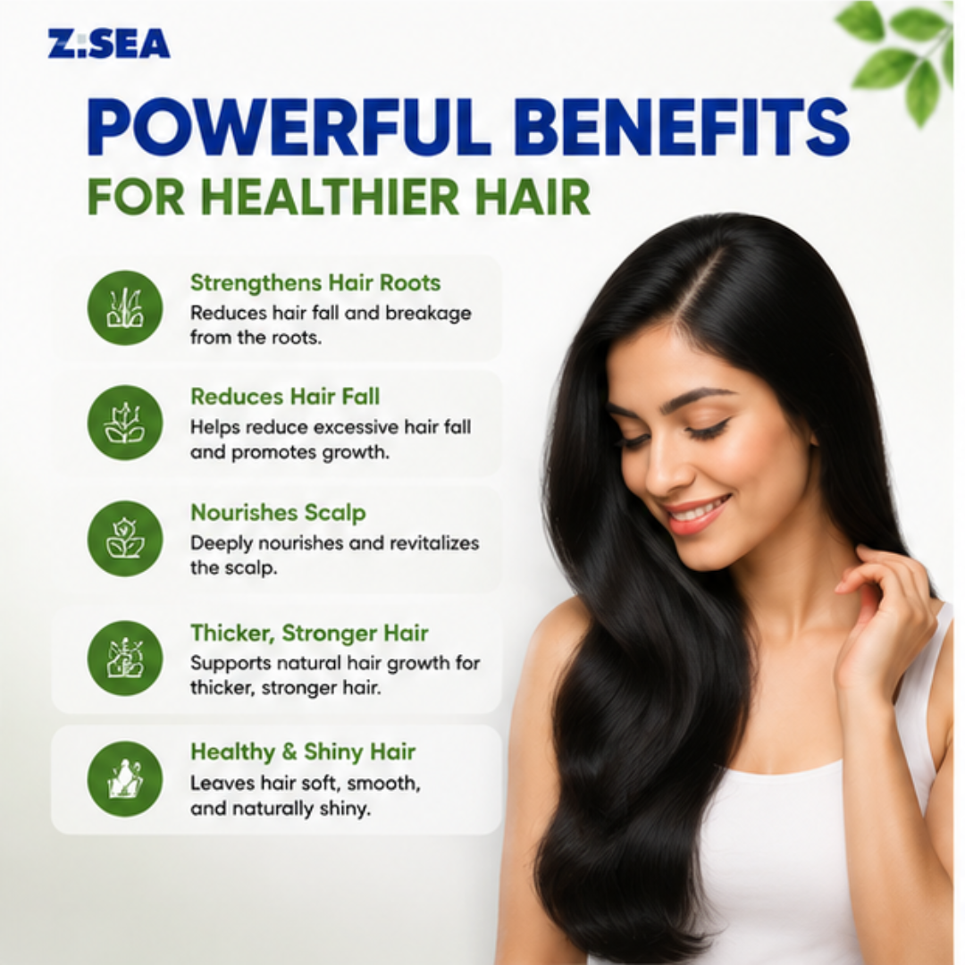 Z.SEA Herbal Shampoo – Anti-Hair Thinning – Stronger Roots, Thicker Hair Naturally – Reduces Hair Fall, Nourishes Scalp – Sulfate-Free & Paraben-Free – For Men & Women
