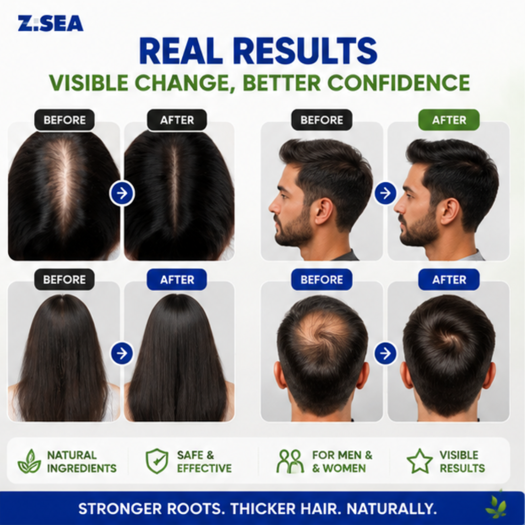Z.SEA Herbal Shampoo – Anti-Hair Thinning – Stronger Roots, Thicker Hair Naturally – Reduces Hair Fall, Nourishes Scalp – Sulfate-Free & Paraben-Free – For Men & Women
