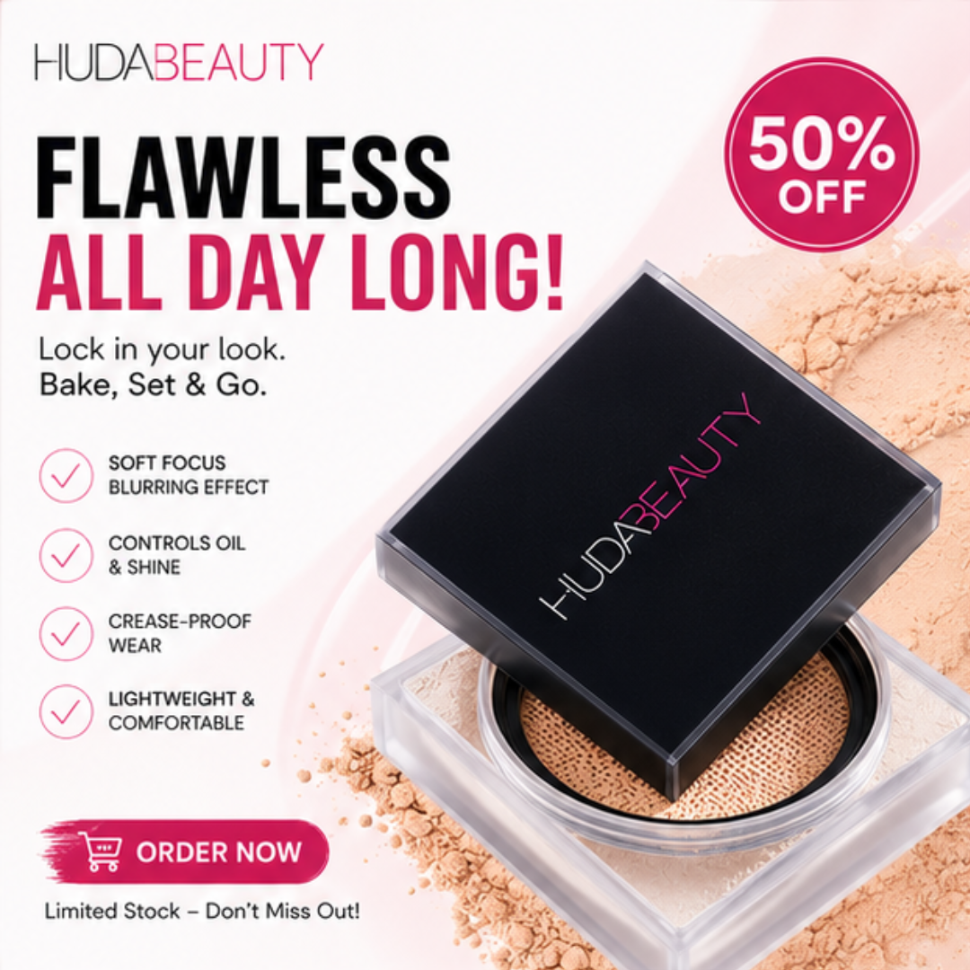 Huda Beauty Easy Bake Loose Baking & Setting Powder – Blur, Set & Smooth – Flawless Finish – 16HR Oil Control & Wear – Blurs Pores & Fine Lines – Lightweight, Non-Cakey