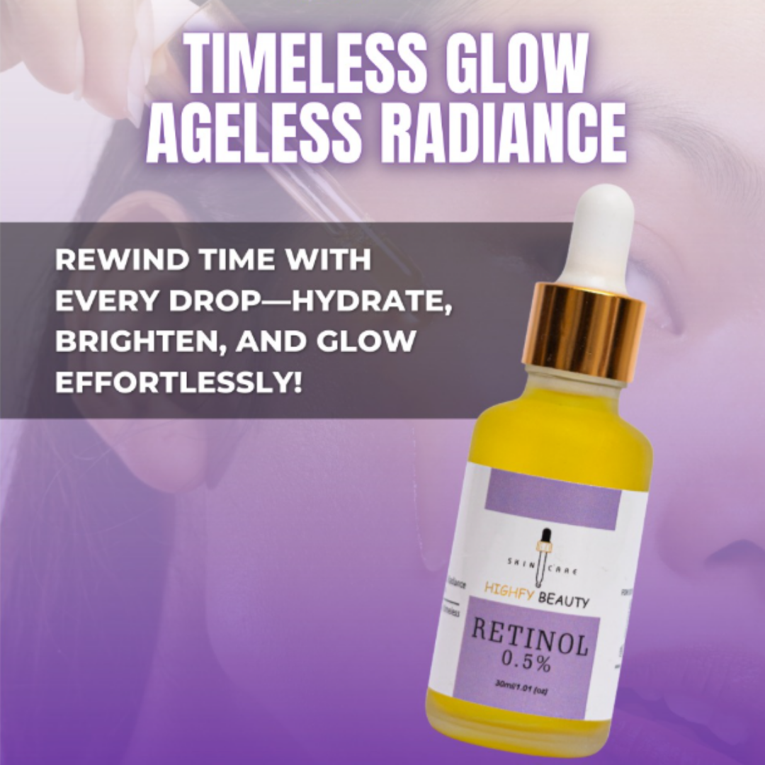 Highfy Beauty Retinol 0.5% Serum | Anti-Aging, Boosts Collagen, Reduces Fine Lines & Wrinkles | Brightens & Smooths Skin