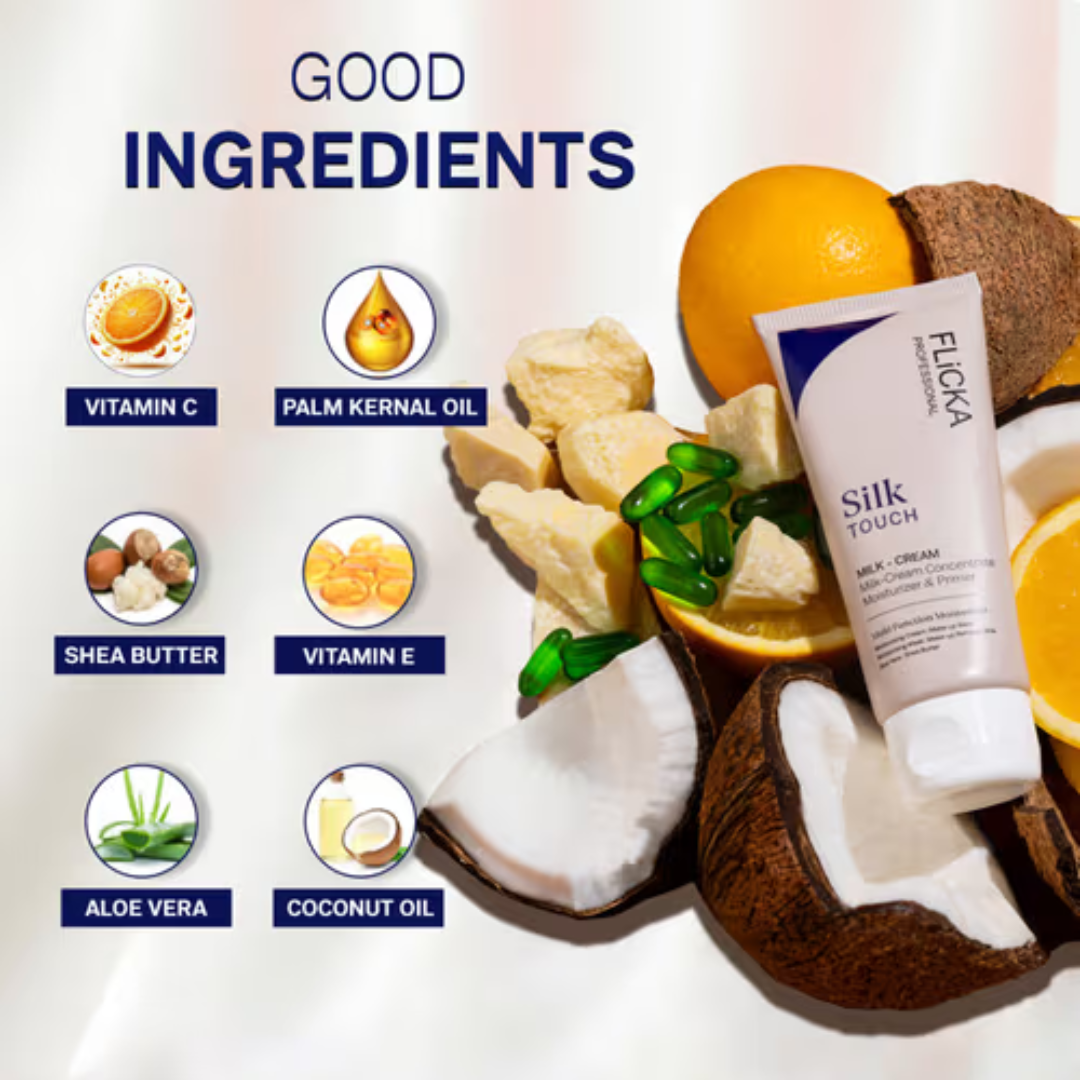 FLICKA Silk Touch & Blend & Shine Face Perfection Duo | Hydrating Primer + SPF Foundation