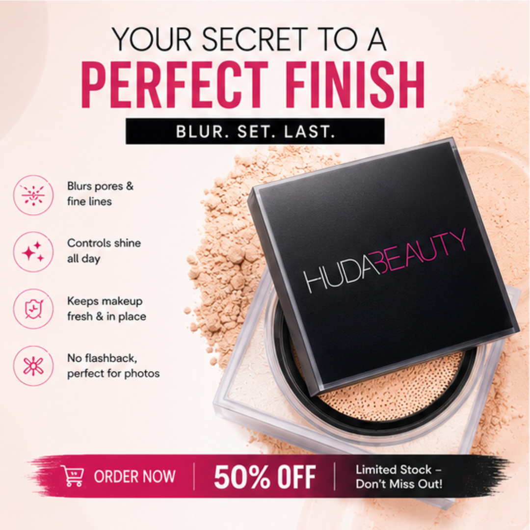 Huda Beauty Easy Bake Loose Baking & Setting Powder – Blur, Set & Smooth – Flawless Finish – 16HR Oil Control & Wear – Blurs Pores & Fine Lines – Lightweight, Non-Cakey