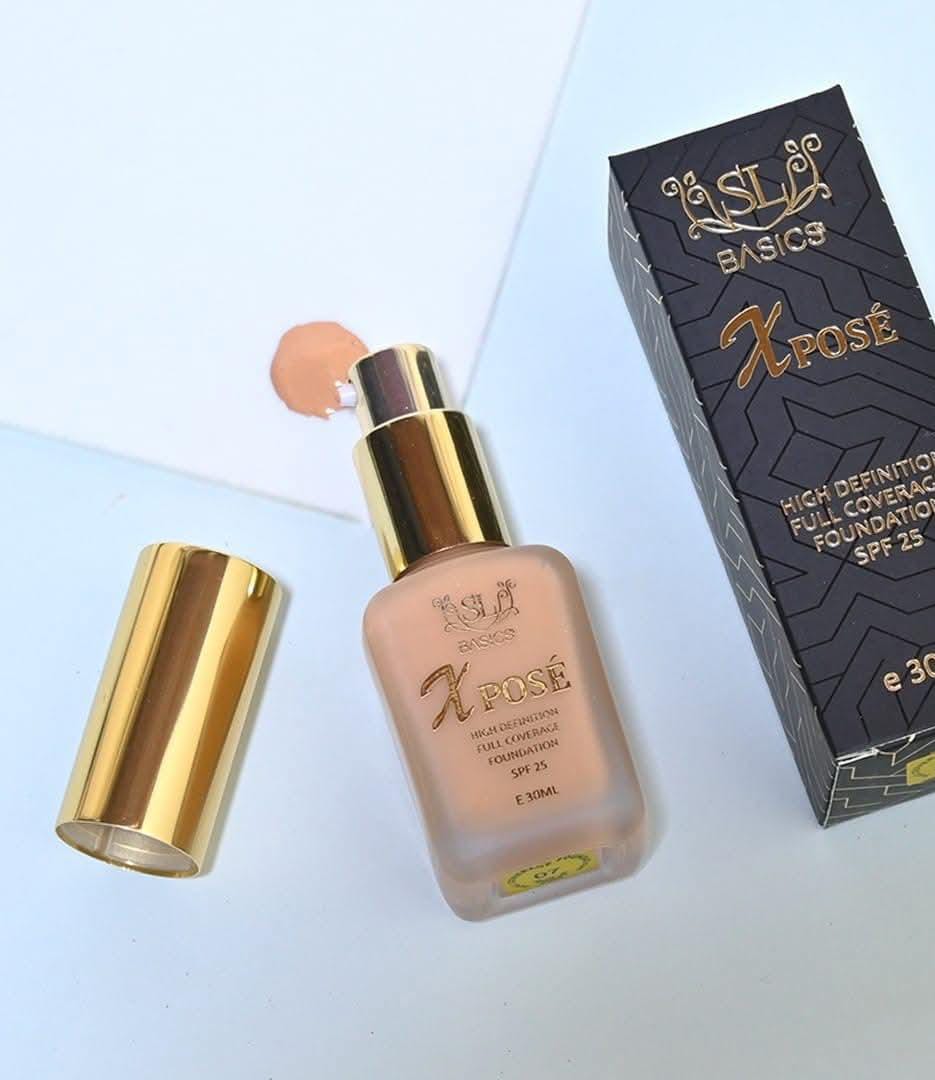 Xpose Full Coverage Foundation & Muse C Brightening Vitamin C Serum | Complete Skin-Perfecting Duo for Flawless, Radiant Skin